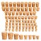 80-Pcs Small Cork Stoppers Assorted Sizes - Mini Tapered Cork Plugs for Wine Bottles, Salt and Pepper Shakers, Crafts (Bulk Pack, 8 Sizes)